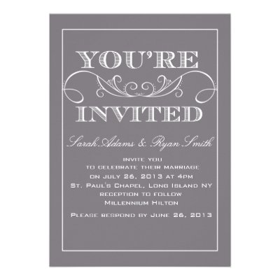Elegant Grey Wedding Invitation