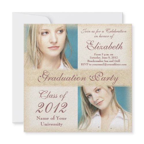 Elegant Grunge Graduation Party Invitations zazzle_invitation