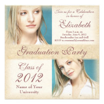 Elegant Grunge Graduation Party Invitations invitations