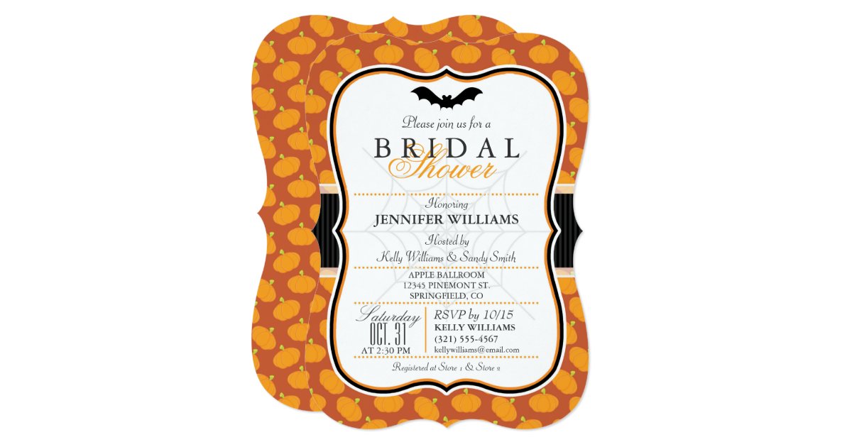 Elegant Halloween Themed Bridal Shower Invitation Zazzle
