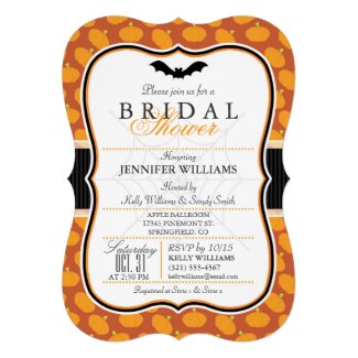 Elegant Halloween Themed Bridal Shower Invitation