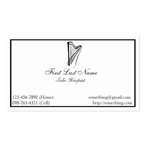 Elegant Harp Business Card (front side)