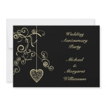 Elegant Heart Golden Wedding Anniversary Invites invitations