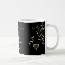 Elegant Heart Golden Wedding Anniversary mugs