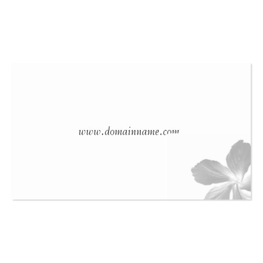 Elegant Hibiscus White Business Card (back side)