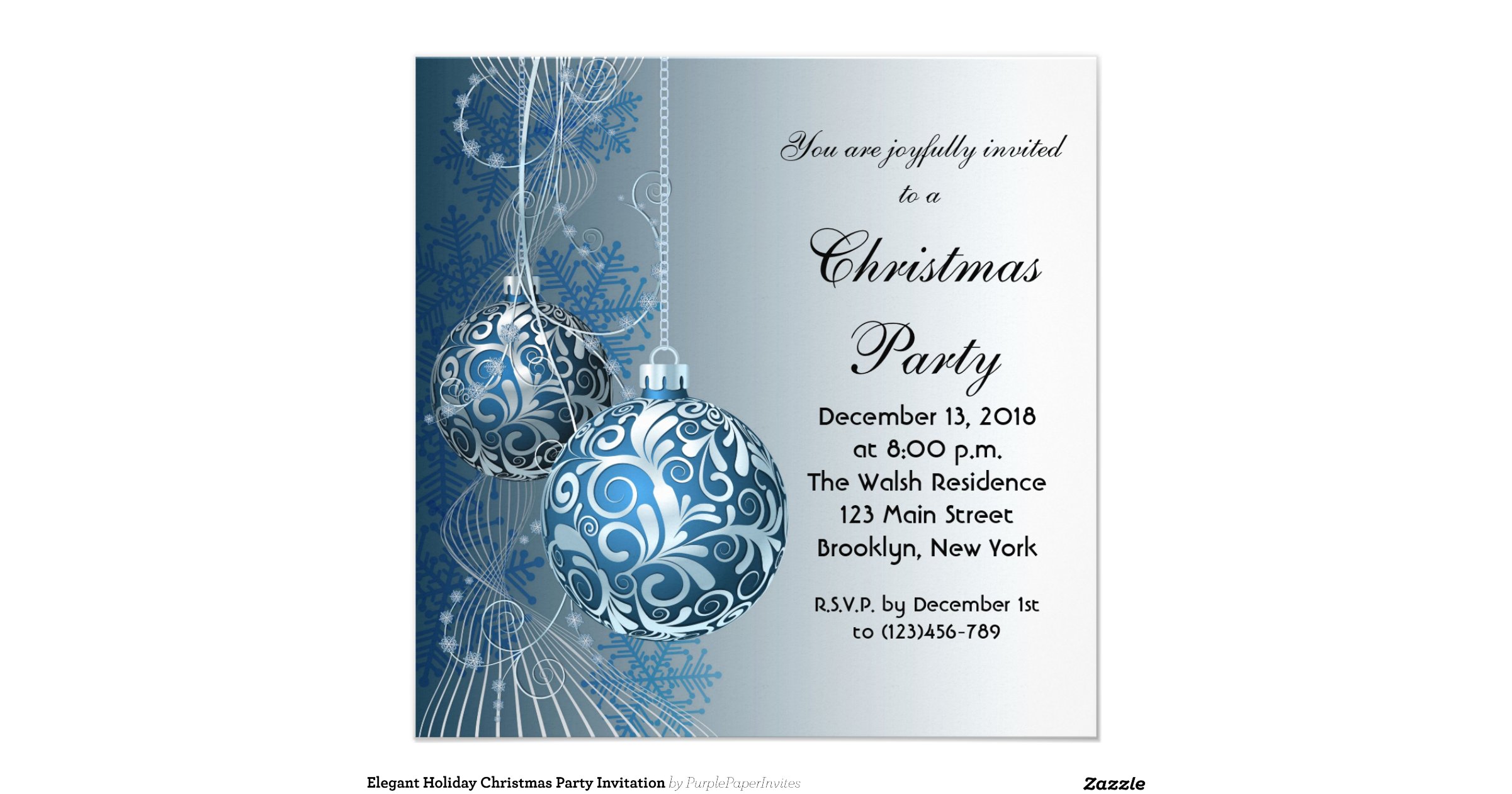 elegant holiday christmas party invitation elegant party invites