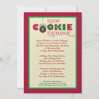 Elegant Holiday Cookie Exchange Invitation invitation