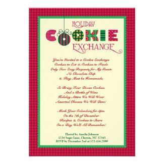 Elegant Holiday Cookie Exchange Invitation