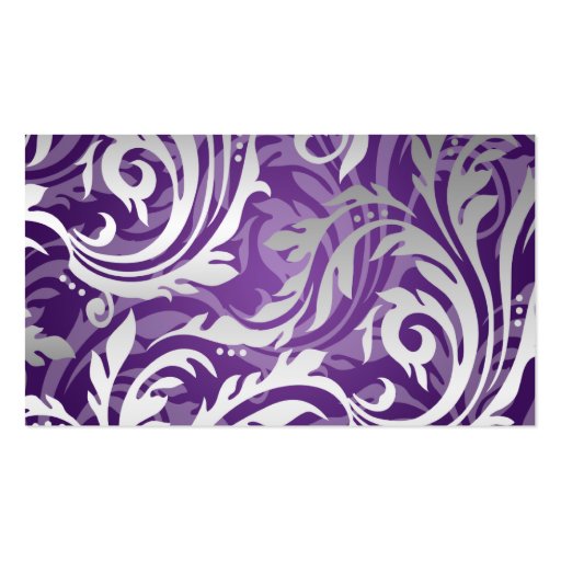 Elegant Holiday Gift Tag Swirly Flourish Purple Business Card (back side)