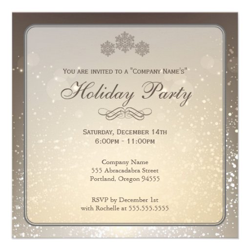 Elegant Holiday Party Company Invitation (front side)