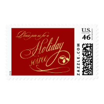 Elegant Holiday Party Invitation Postage Stamps by SquirrelHugger Elegant Holiday Party Invitation Postage Stamps