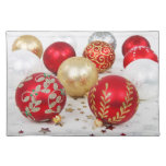 Elegant Holiday Placemats, Vintage Ornaments