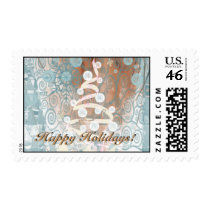 luminaart, byluminaart, christmas, new year, christmas postage, custom postage, modern, funky, chic, postage, new year's day, Stamp with custom graphic design