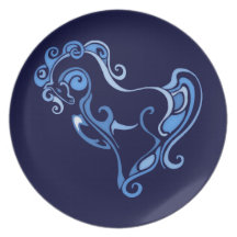 Elegant Horse Graphic Dinner Plate