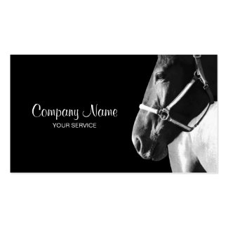 Elegant Horse Side Head Black Business Card