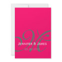 Elegant Hot Pink Monogram Names Wedding Invitation invitation