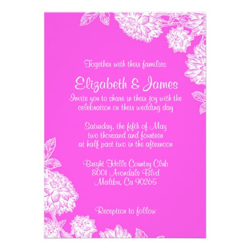 Elegant Hot Pink Wedding Invitations