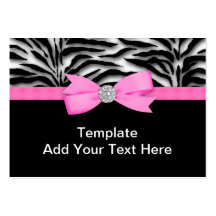 Elegant Hot Pink Zebra Business Cards