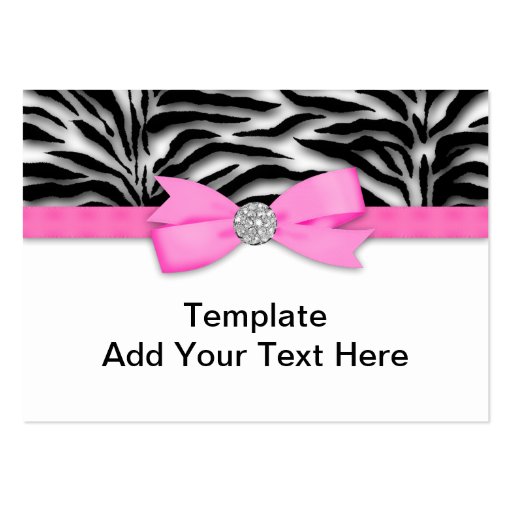 Elegant Hot Pink Zebra Business Cards (front side)