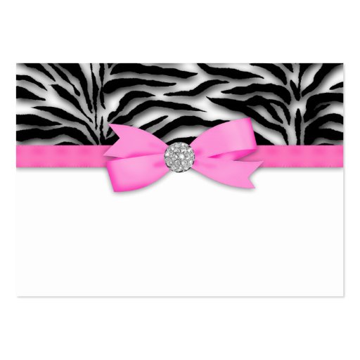 Elegant Hot Pink Zebra Business Cards (back side)