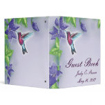 elegant hummingbird  purple flowers wedding binder