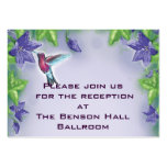 elegant hummingbird  purple flowers wedding business card templates
