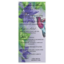 elegant hummingbird  purple flowers wedding rack card template