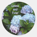 Elegant Hydrangea Save the Date Stickers