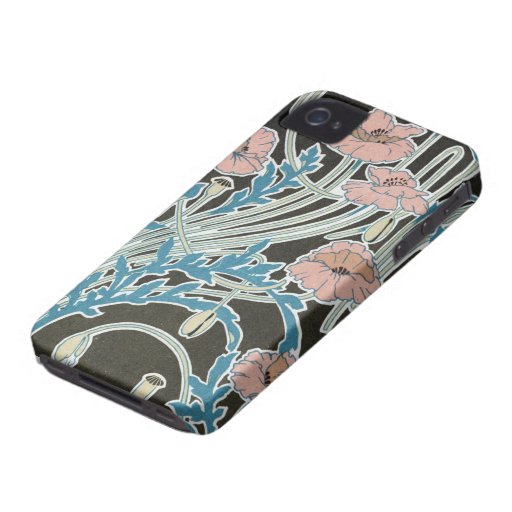 elegant icelandic poppies art nouveau design iPhone 4 cases