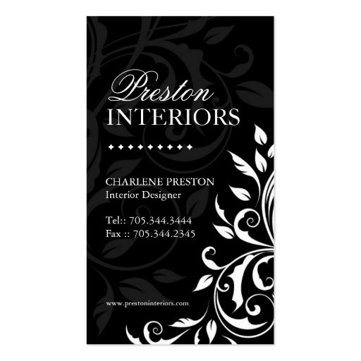 Elegant Interior Designer Business Card (front side)
