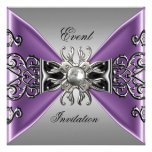 Elegant Invitation Mauve Purple Jewel Silver Black