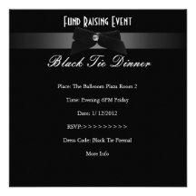 Elegant Invite Fundraiser Formal Black Tie