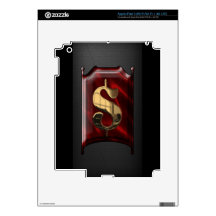 Elegant iPhone red and black gold $ monogram iPad 3 Decal