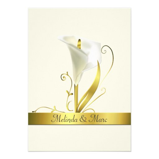 Elegant Ivory Calla Lily Wedding Invitation