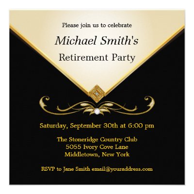 Elegant Ivory Gold Black Special Event Invitations