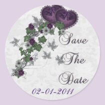 Elegant Ivy Wedding Suite Save the Date stickers