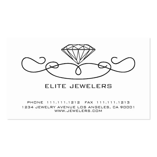 ELEGANT JEWELERS DIAMOND BUSINESS CARD (front side)