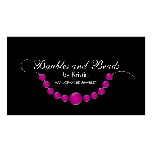 Elegant Jewelry and Beads Business Cards (front side)