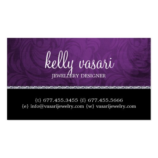Elegant Jewelry Business Card Template (back side)