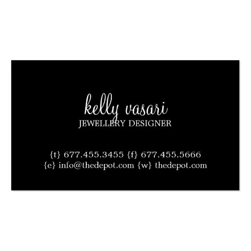 Elegant Jewelry Business Card Template (back side)