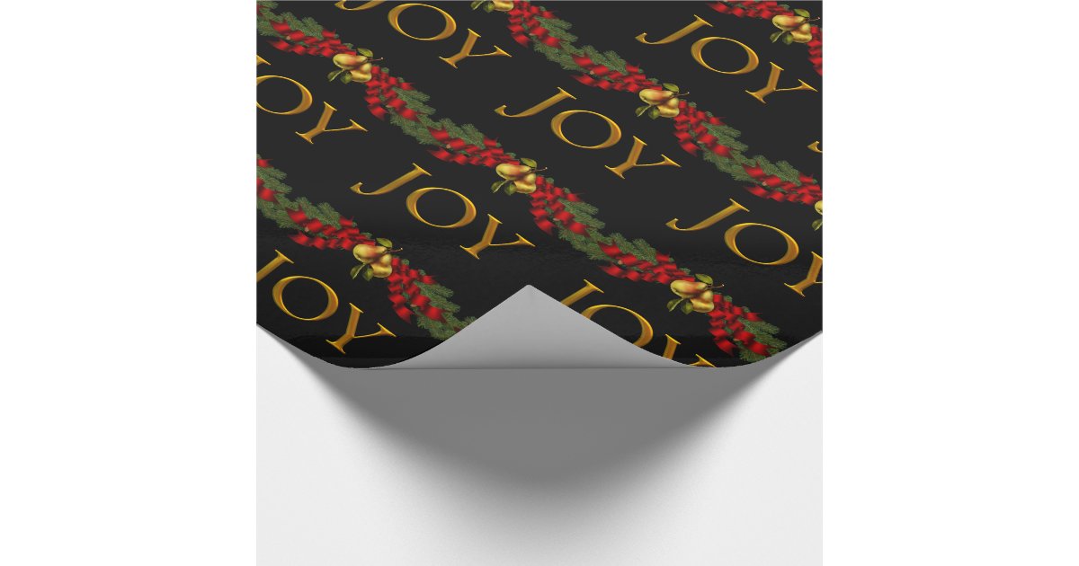 Elegant Joy Christmas Wrapping Paper Zazzle