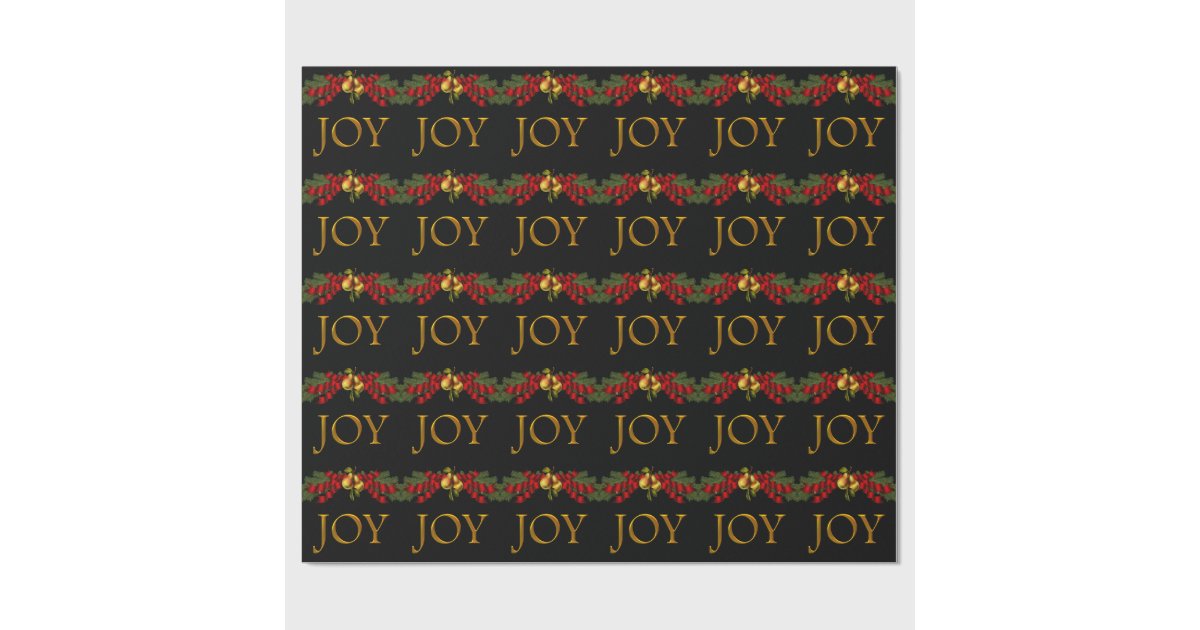 Elegant Joy Christmas Wrapping Paper Zazzle