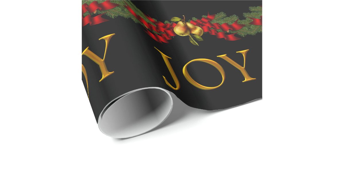 Elegant Joy Christmas Wrapping Paper Zazzle