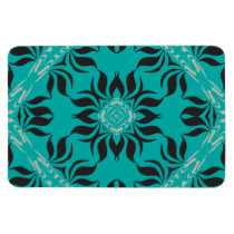 Elegant Kaleidoscope Design, Aqua, Black, Grey Vinyl Magnet