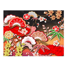 Elegant Kimono - Japanese Design Postcards