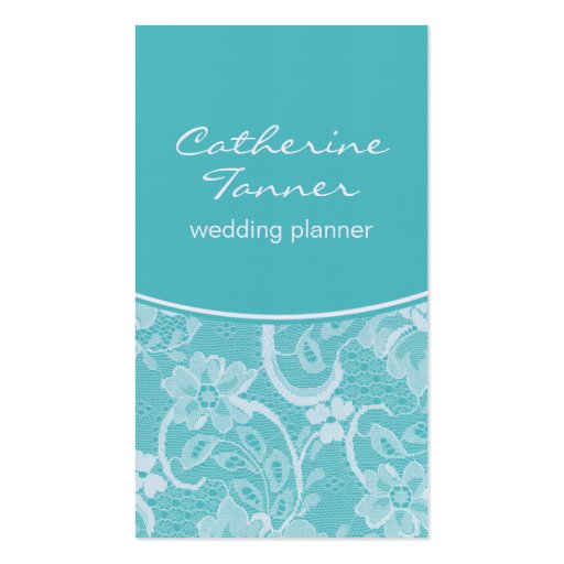 Elegant Lace Business Card, Turquoise
