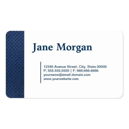 Elegant Lace Monogram Blue Pattern Business Card Template (back side)