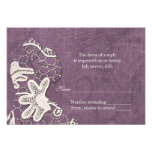 Elegant Lace on Violet Background RSVP invitations