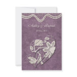 Elegant Lace on Violet Background Wedding Announcements