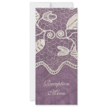 Elegant Lace on Violet Background Wedding Menu Custom Invitations